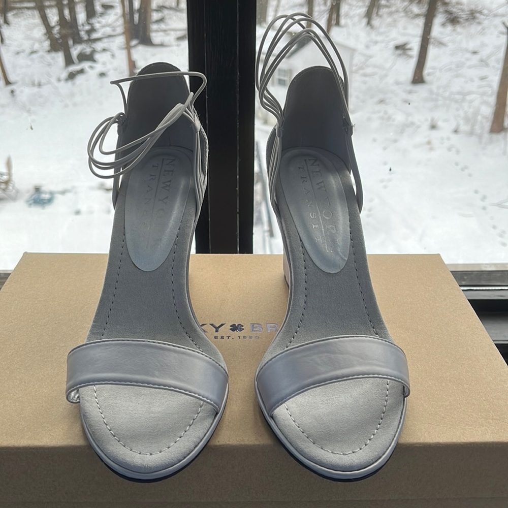 Sliver wedge heel size 10 women never worn